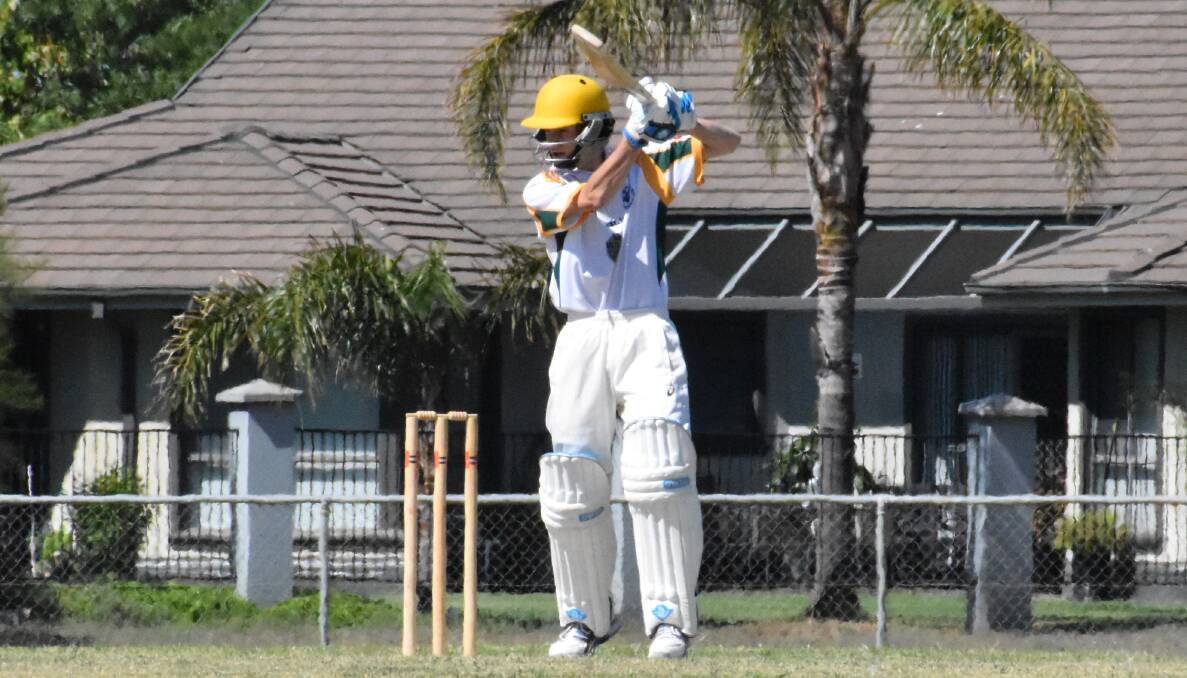 RUNS REQUIRED: Leeton's Mathew Axtill looks to see where his shot has gone during his side's last encounter against Griffith in the Hedditch Cup. Photo: Liam Warren 