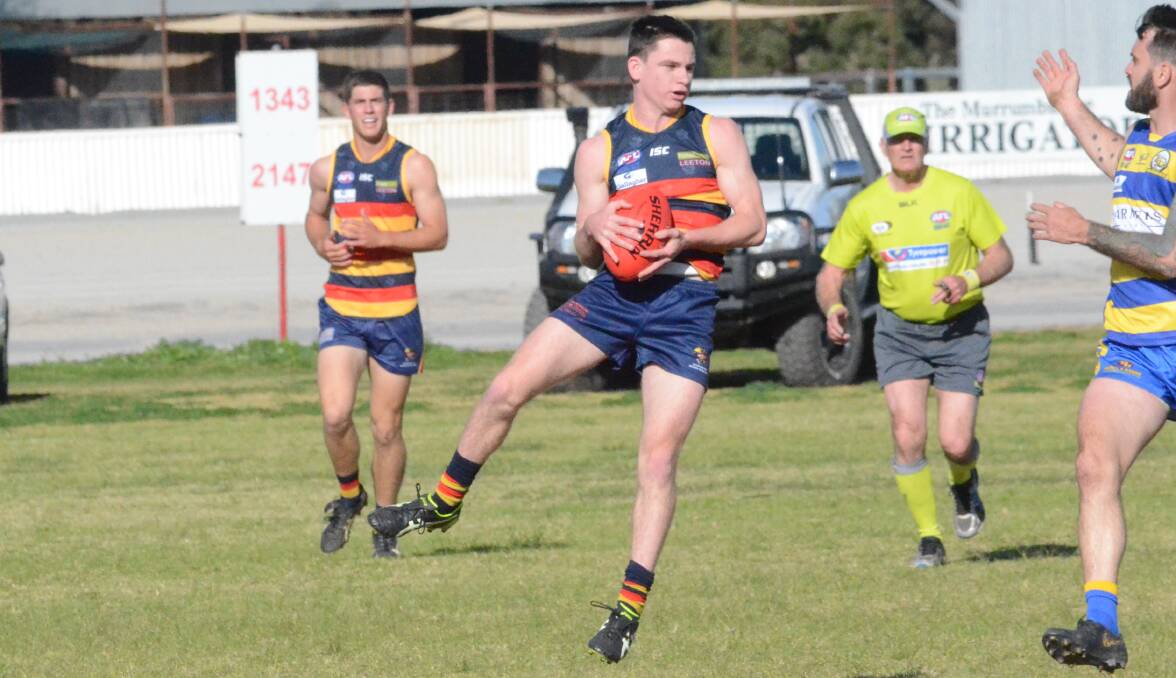 MARK: Leeton-Whitton's Angus Crelley has been one of the many younger players promoted to first grade this season. The Crows play Turvey Park on Saturday. Photo: Liam Warren