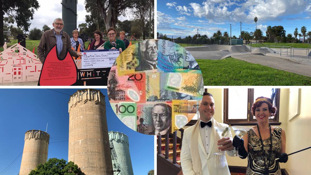 MONEY BANKED: What happens next now that money has been delivered for projects such as the art murals in Whitton, an upgrade of the Leeton skate park, water mural work and the Australian Art Deco Festival in Leeton?