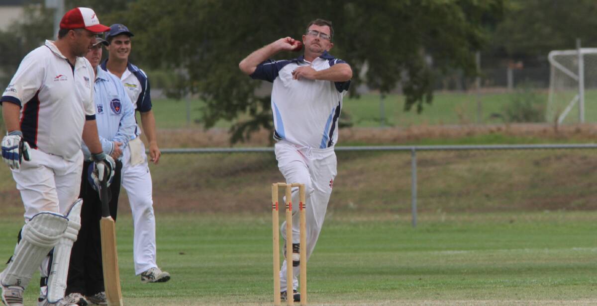ACTION: Yanco Cricket Club's Mark Doyle prepares to send down a delivery in the 2018-19 two-day grand final in March. Photo: Talia Pattison 