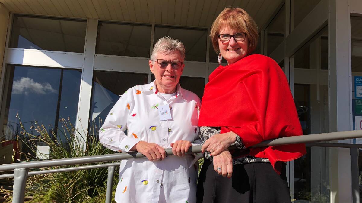 CHAT: Leeton's Denise McGrath (left) and NSW Mental Health Commissioner Catherine Lourey at the sessions in Leeton. Photo: Talia Pattison