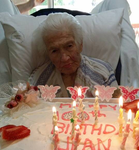 MILESTONE: Carramar resident Jean Dunn celebrated her 100th birthday on Saturday with cake and plenty of smiles. 