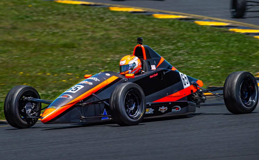 SPEED: Leeton's Noah Sands performed well during his first outing with the Australian Formula Ford Championship. Photo: Contributed 