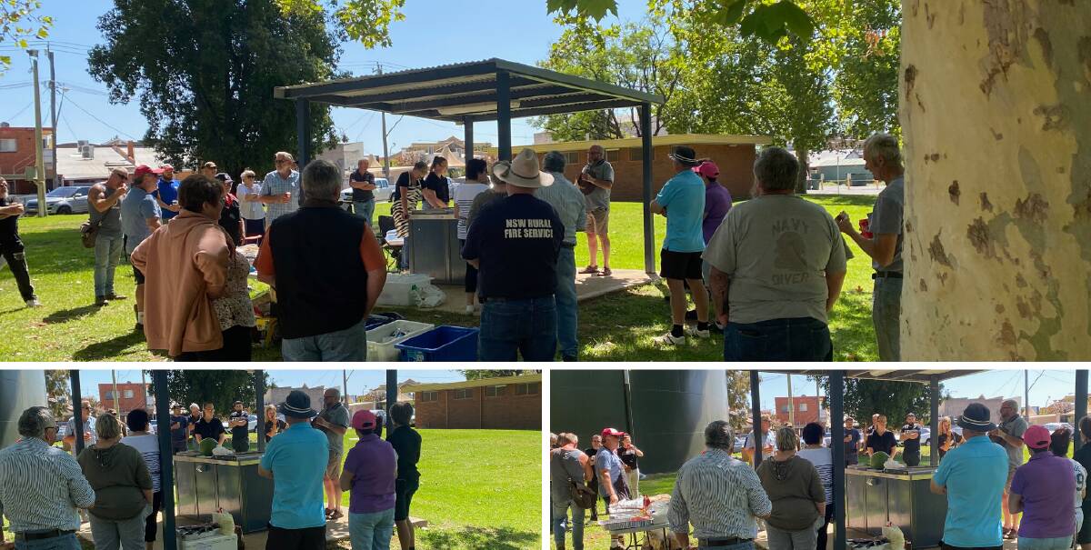GATHER: The community barbecue was attended by a solid crowd on Sunday at Mountford Park. 