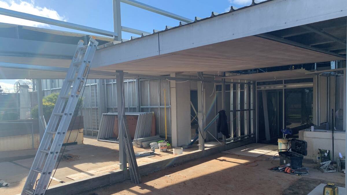 TAKING SHAPE: The work remains ongoing at the Leeton Soldiers Club. Photo: Supplied 