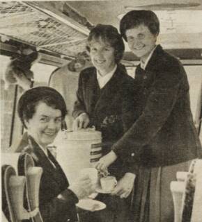SPORT HERO: Patricia Thomson, on right, on tour in 1963. Photo: Supplied