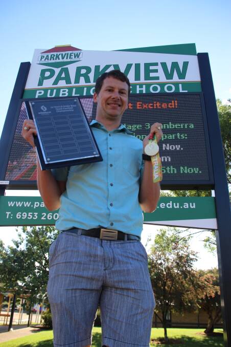 ACHIEVE: Parkview Public assistant principal Jackson Goman was the manager of the NSWPSSA Boys Touch Football Team that won the national final. Photo: Travis Irvin 