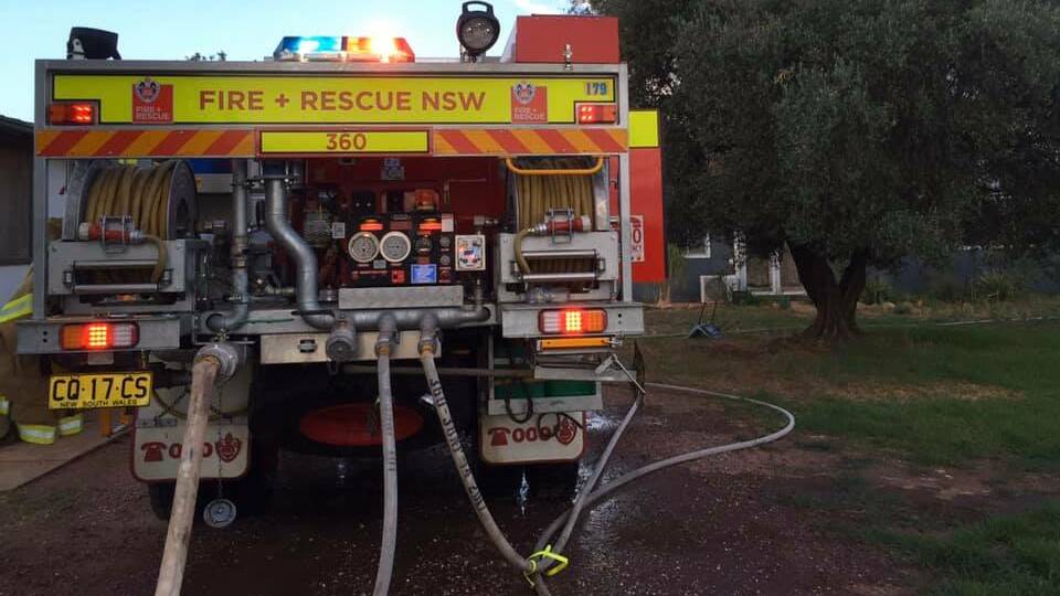 Leeton Fire and Rescue on scene at the property on Tuesday. Photo: Leeton Fire and Rescue NSW 