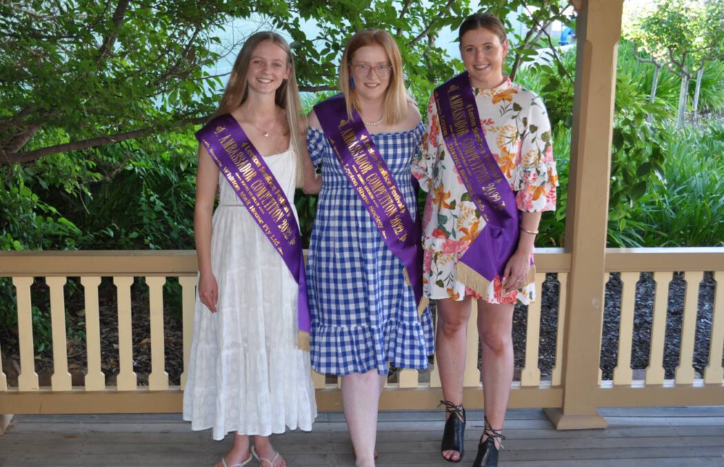 EXCITED: The 2022 Leeton SunRice Festival Ambassador Quest entrants are (from left) Katelyn Mills, Jemma Leeson and Sophie Litchfield. Photo: Supplied