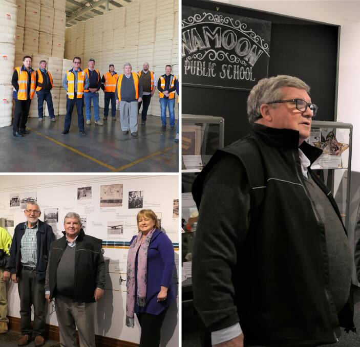 IN TOWN: The national co-ordinator general for drought Shane Stone was in Leeton recently, visiting the new museum in town and the Southern Cotton gin. 