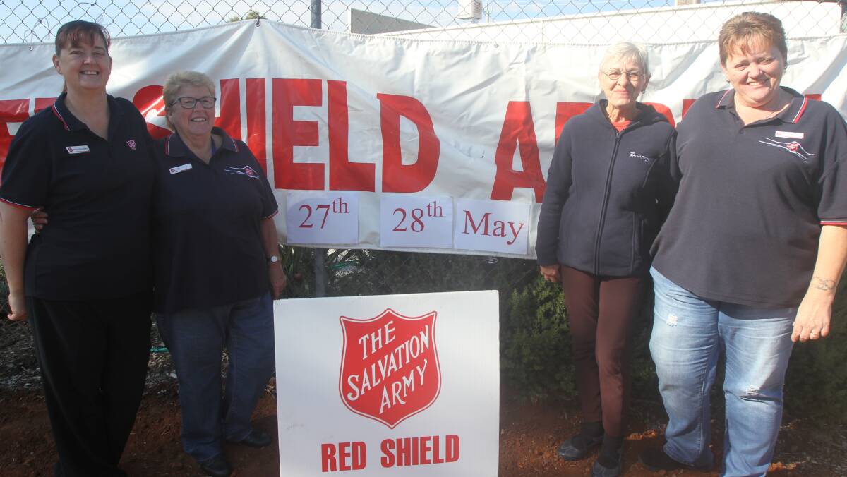 HELPING HAND: Major Wendy-Sue Swann, Marie Jackson, Natalie Kober and Mary Ann Angel hope residents will support the Red Shield Appeal in Leeton. 