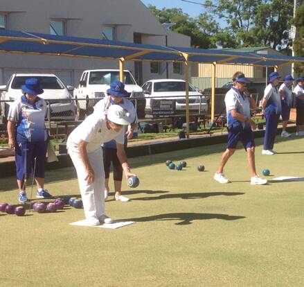 PREPARE: Leeton Soldiers Club bowler Margaret McKenzie prepares to send one down at the L&D last week. Photo: Contributed 