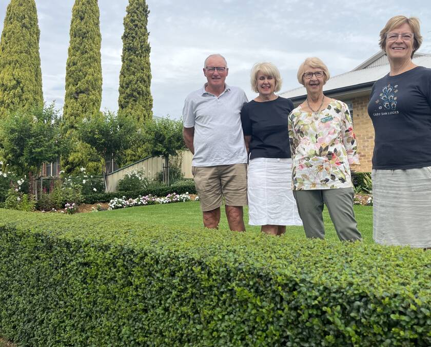 Garden owners Dave and Joy Lang (left) with Margaret Lang and Alanna Rolfe ahead of this year's event. Picture by Talia Pattison