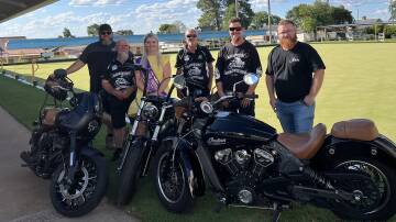 Aaron Retallick, Pat Ferrier, Martelle Maguire, Jason Thurgate, Cy Russell and Tim McDonald are ready for the poker run. Picture supplied