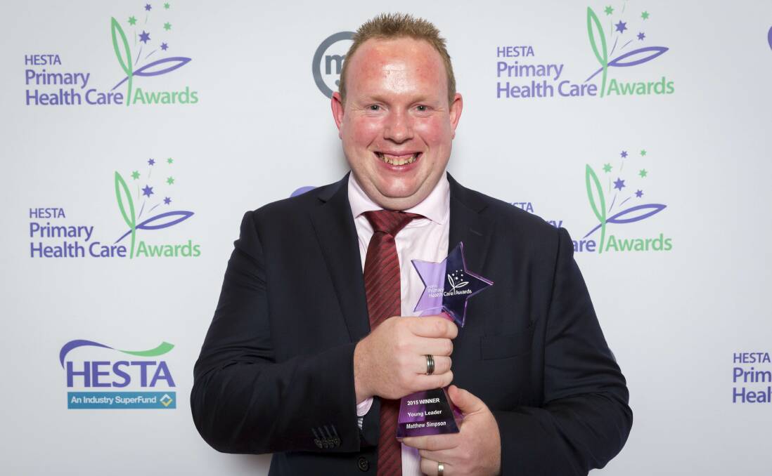 PLEASED AS PUNCH: Leeton paramedic Matthew Simpson was named the Young Leader Award winner at the Primary Health Care Awards in Melbourne last week.