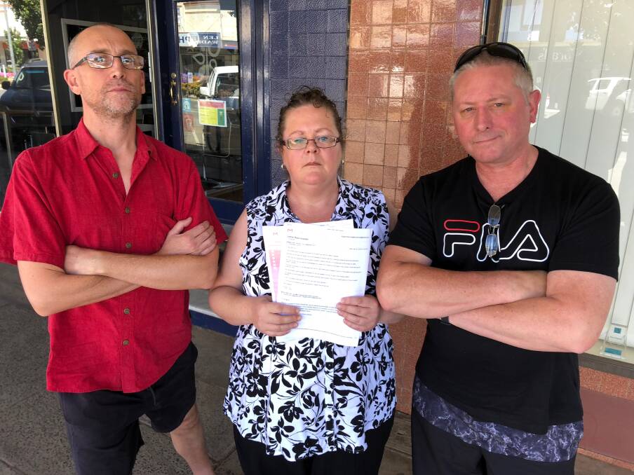 FIGHT IS ON: Leeton shire community members Jason Richardson, Angela Uren and Robert Quodling are pushing for more doctors in town. Photo: Talia Pattison 