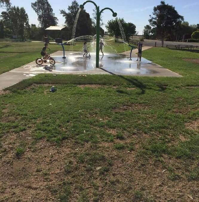 The splash park at McCaughey Park in Yanco is fun for children and adults. 