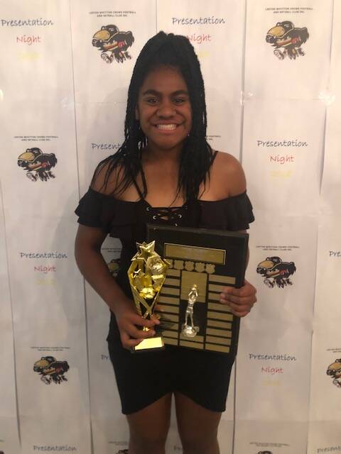 Grace Korovata was named the A grade best and fairest player.