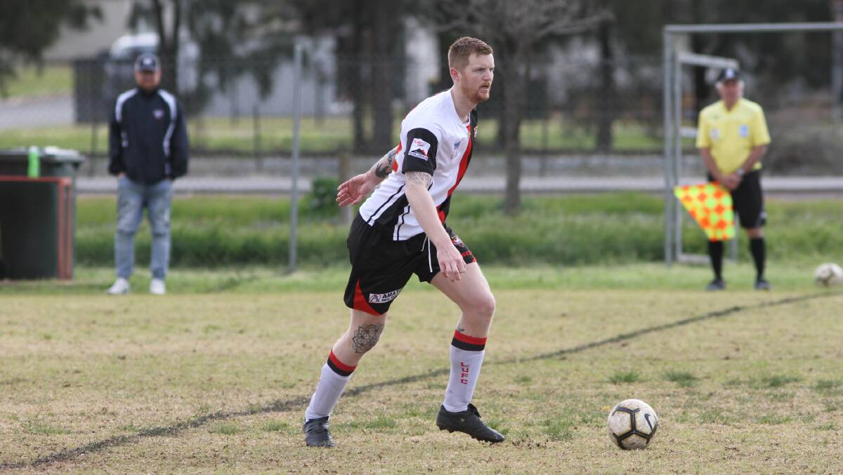 LOOKING AHEAD: Leeton United's Ethan Murphy in action during the 2019 season at the Mia Sportsground. Photo: Talia Pattison 