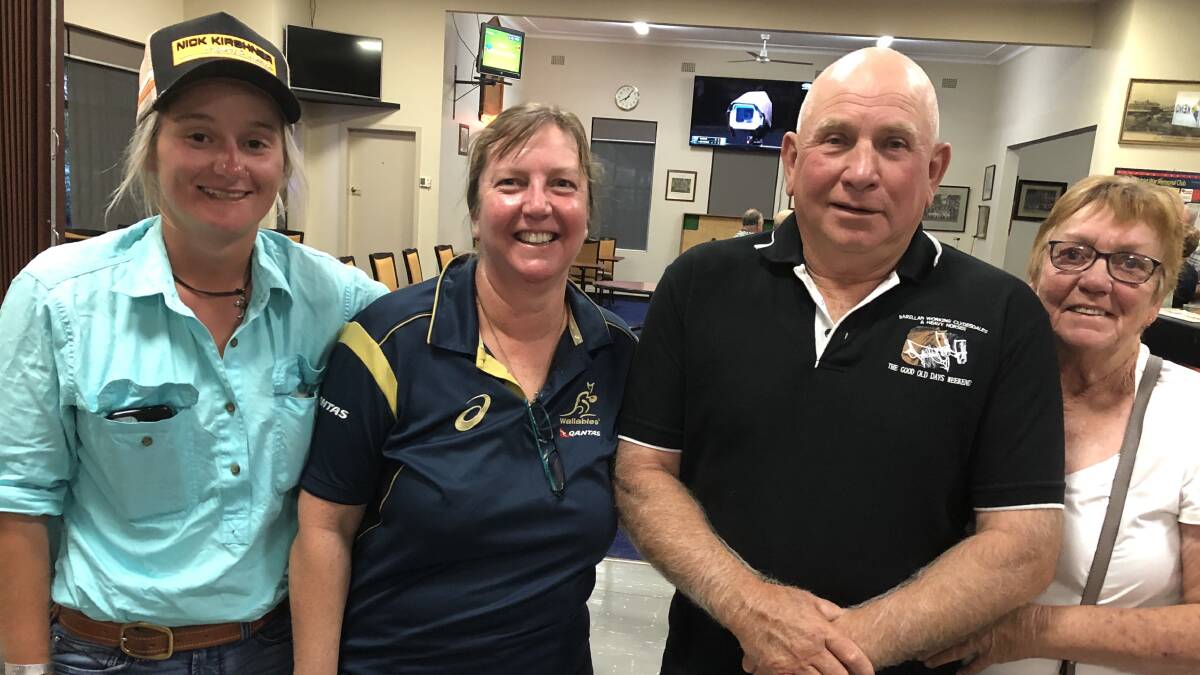 Barellan Working Clydesdales president Bruce Bandy welcomes new executive members Ella Watts, Fiona Kibble, and Rhonda Hogan. Picture: Supplied