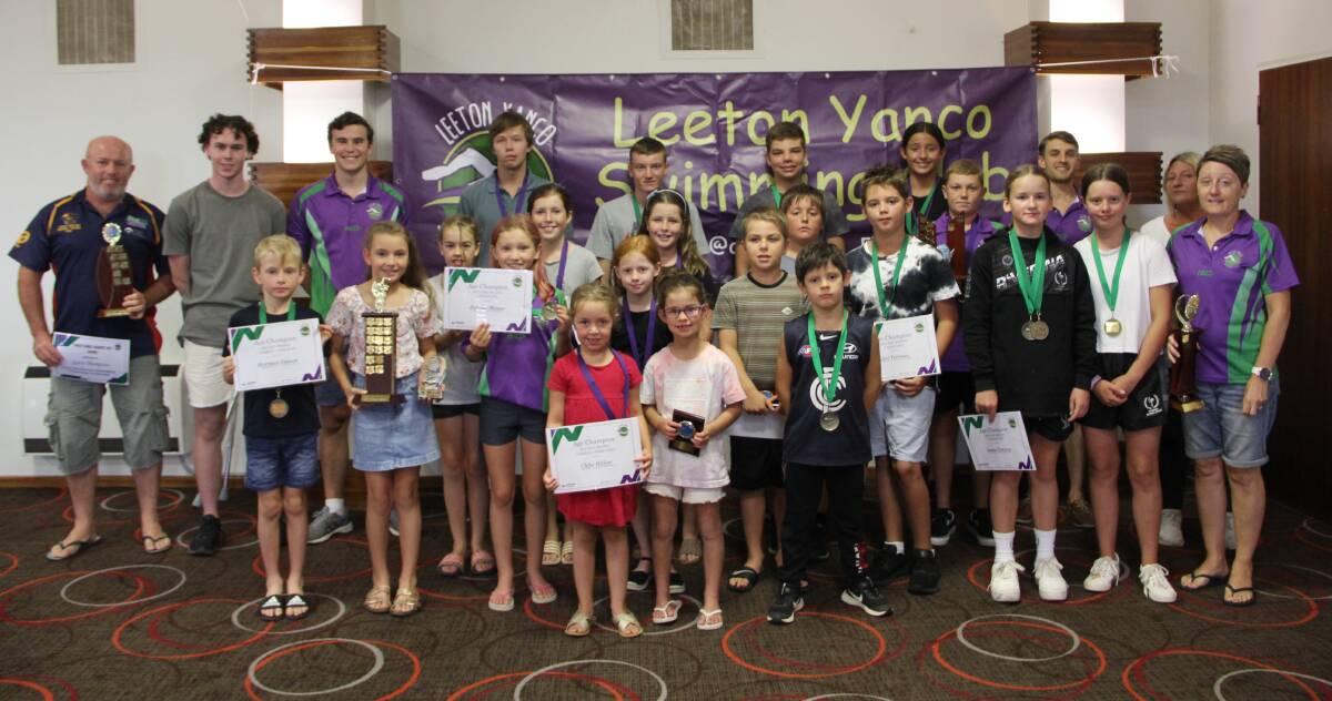 BIG SEASON: Winners of awards from this year's Leeton Yanco Swimming Club presentation day. Photo: Supplied