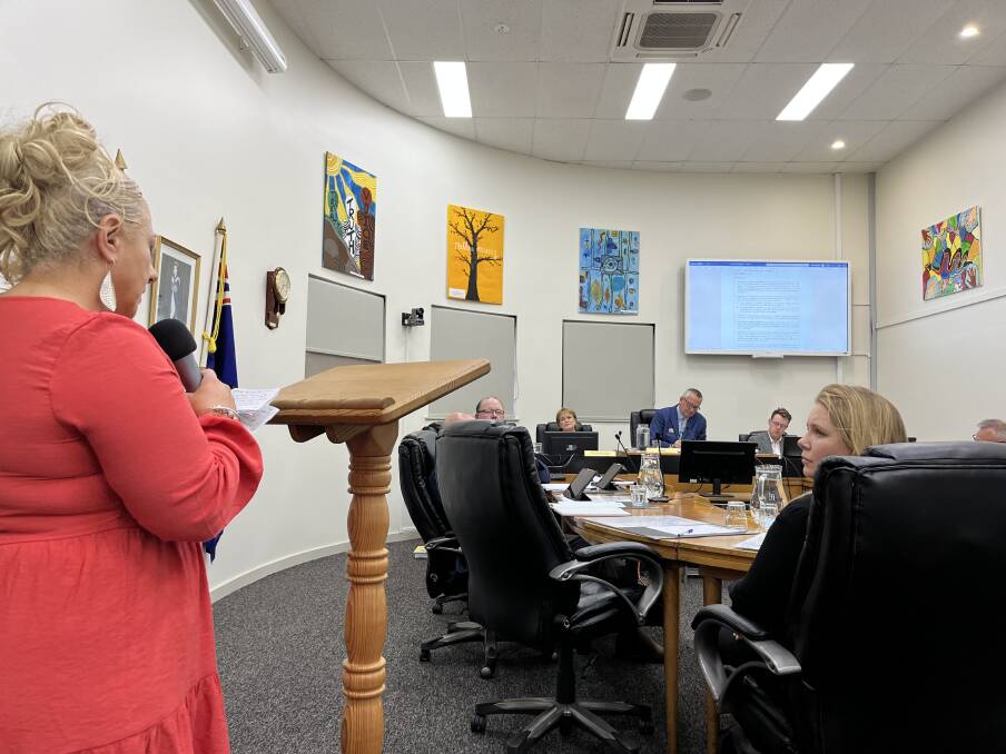 Ratepayer Ann-Marie Hillam gave a passionate address to the meeting, urging councillors to vote against the motion. Picture by Talia Pattison