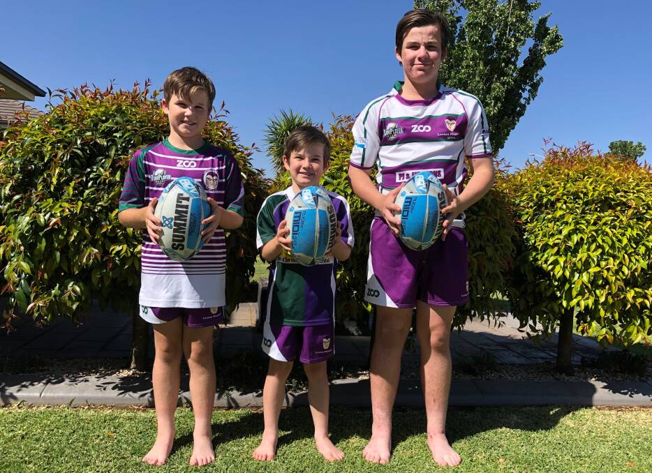 TALENT IN THE FAMILY: Ethan, Braxton and Blake McDonald were the pick of the bunch for their Leeton Junior Phantoms sides during the 2019 season. Photo: Talia Pattison