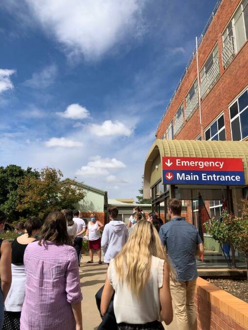 ON SITE: The medical students pay a visit to the Leeton Hospital during their tour of the town. Photo: Supplied