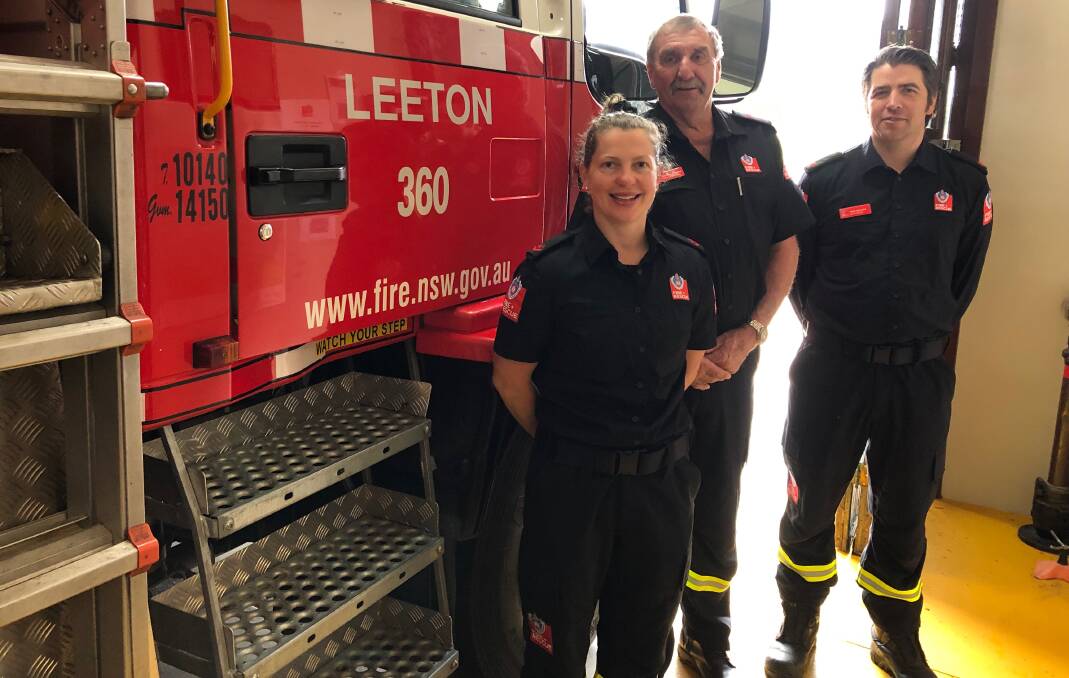 JOIN UP: Leeton Fire and Rescue Emma Tyrrell, Graham Parks and Kirk Walker encourage anyone who is interested to sign up. Photo: Talia Pattison