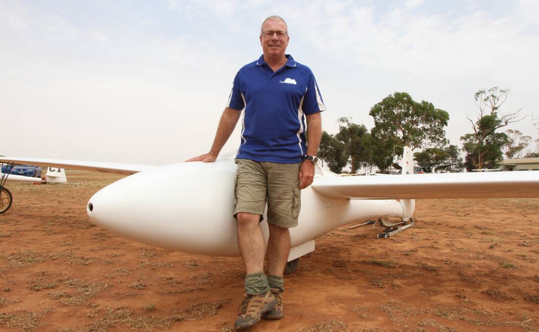 IN THE AIR: Former Leeton resident Kevin Roden started gliding from a young age and it's a passion that sees him return home every year for the Formula 1.0 Gliding Grand Prix at the Brobenah Airfield. Photo: Talia Pattison 