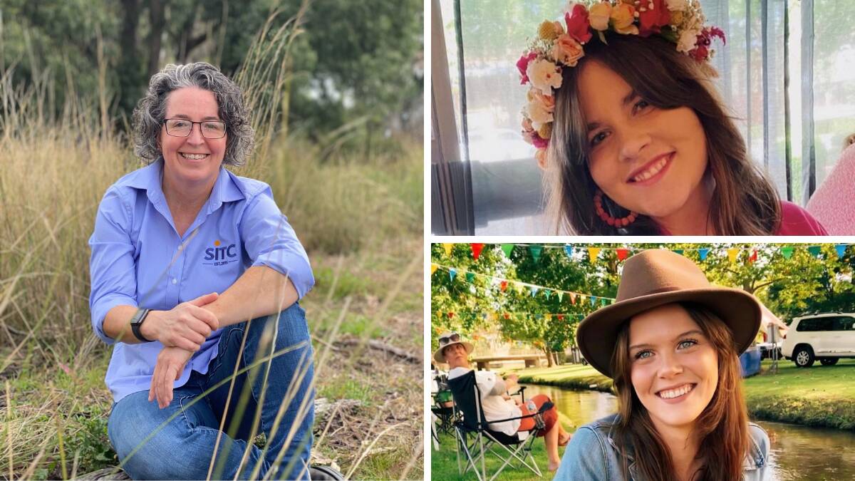 GREAT INITIATIVE: Leeton's Flip Nolen (left) shared her story with the Rural Pride Network, which was created by Abbey O'Callaghan (top) and Holli Walsh. Photos: Supplied