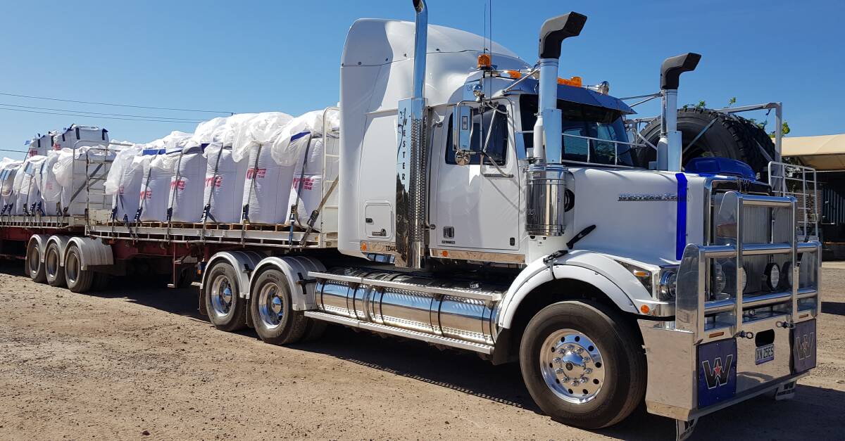 FULL LOAD: A Leeton resident and Rapid Relief Team member headed off to the state's bush fire areas with the truck load of feed this week. Photo: Rod Martin 