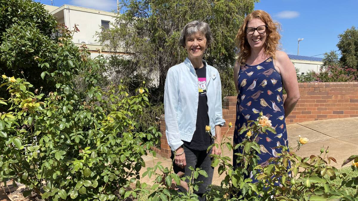 Leeton's Robyn Hutchinson (keft) and Cynthia Arel have been nominated for a prestigious Canberra Area Theatre award. Picture by Talia Pattison 