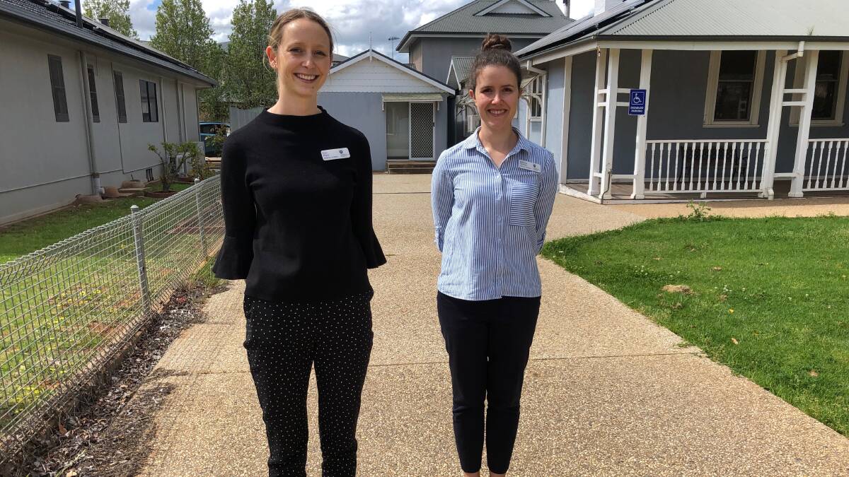 LEARN: University of Wollongong medical students Kate Bryce (left) and Rebecca Newton are in Leeton for a year. Photo: Talia Pattison