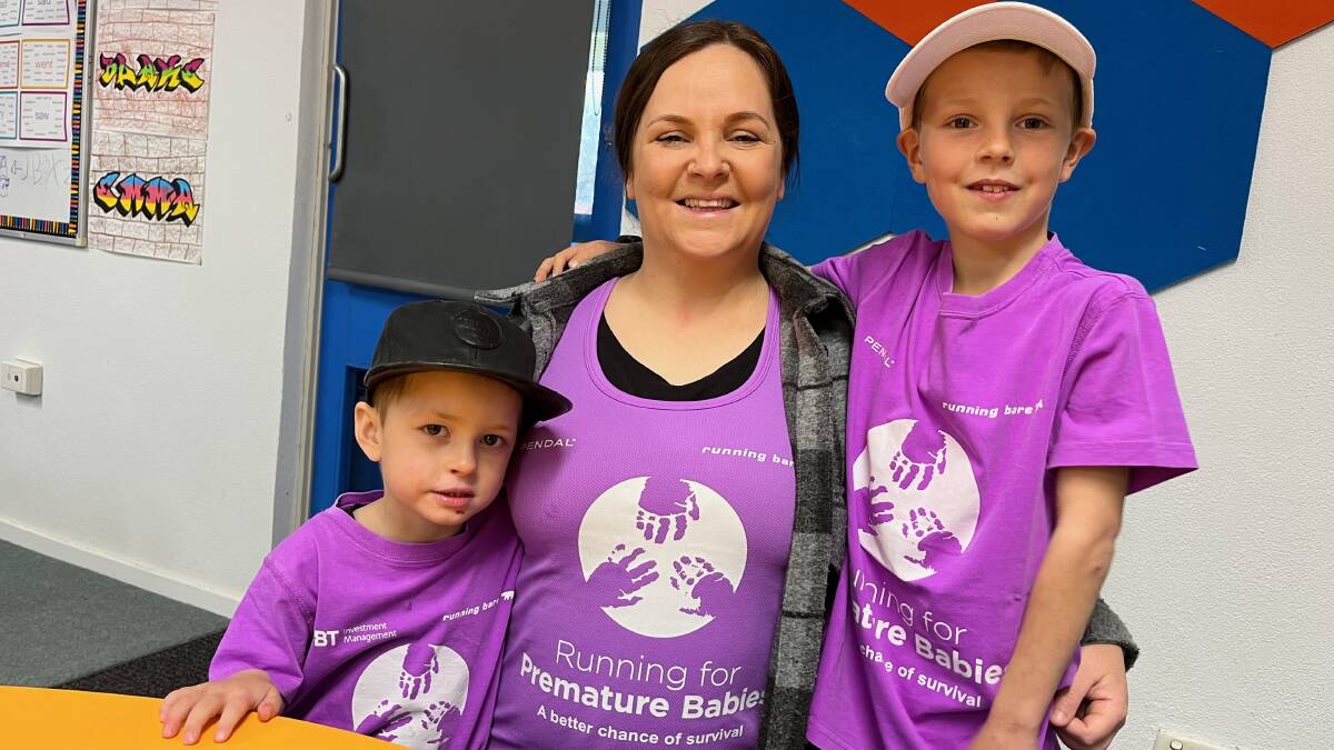 FAMILY: Jack, Emily and Blake Downes are raising vital funds for premature babies. Photo: Talia Pattison