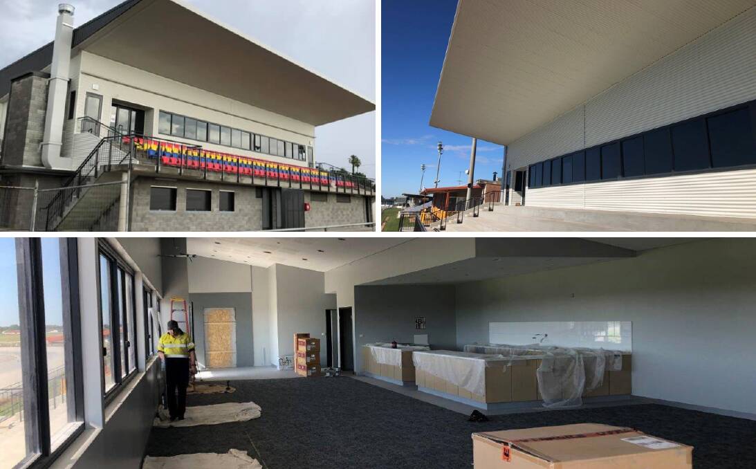 NEARING COMPLETION: The final touches are being finished off at the Leeton Showground's new grandstand. Photos: Contributed 