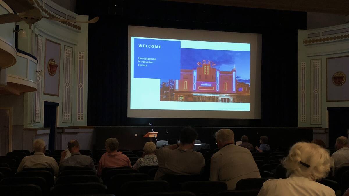 The public meeting was attended by about 120 people on Tuesday night at the Roxy Theatre. 