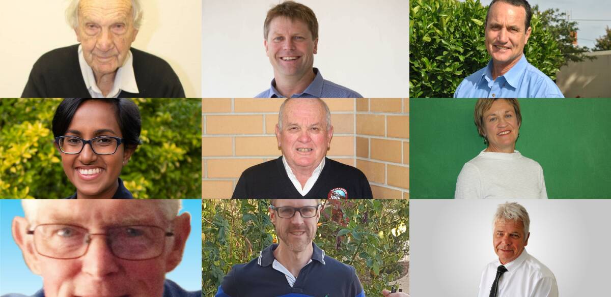NOW OR NEVER: The seat of Murray is up-for-grabs on Saturday when residents head to the polls. Nine out of the 10 candidates are pictured here (top row) Brian Mills, Austin Evans, David Landini, (middle row) Dr Nivanka De Silva, Alan Purtill, Helen Dalton, (bottom) Philip Langfield, Carl Kendall and Tom Weyrich. 