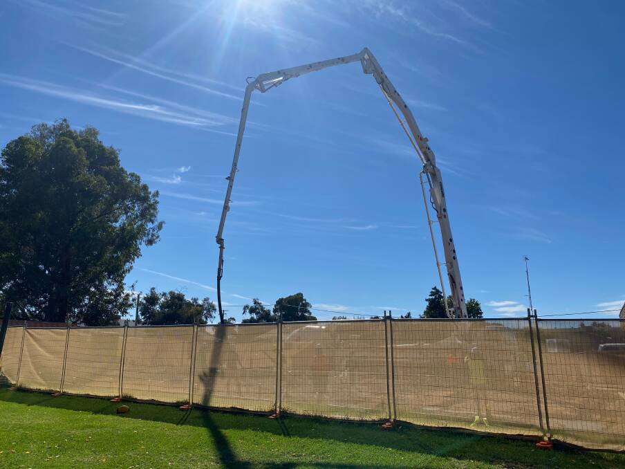 ALL HAPPENING: Construction work is underway at the Leeton Preschool much to the delight of the staff and children. Photo: Talia Pattison 