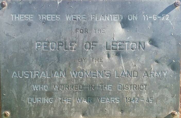MEMORY: Plaque on the cairn situated at Leeton Showground.