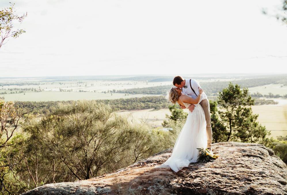 Morgan & Peter were married at Morgan's family farm in Narrandera. Photo: Sarah Carter Photography and Films.