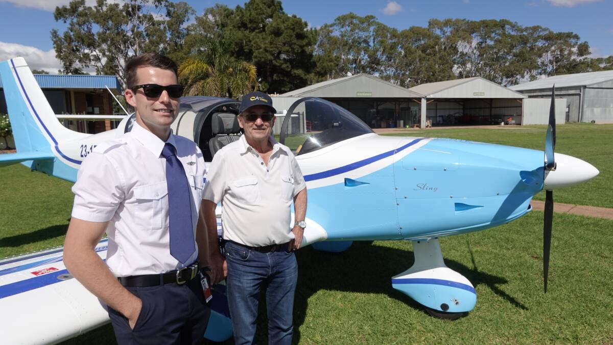 FRESH WINGS: Flight instructor Bailey Stanmore and Aero Club president Peter Little alongside the Sling 2, the club's newest aircraft. Photo: Monty Jacka