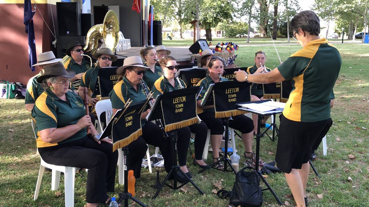 SPECTACULAR DEFERRED: The Leeton Town Band perform during Australia Day celebrations in January. PHOTO: Talia Pattison