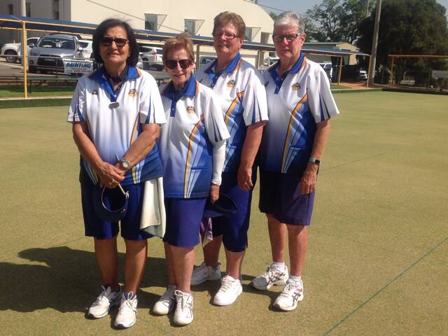 WINNERS: This year's Central Riverina District Seniors Fours champions are Leeton and District's Marika Pete, Janet Bell, Jan Walker and Joan Lloyd. Picture: Supplied