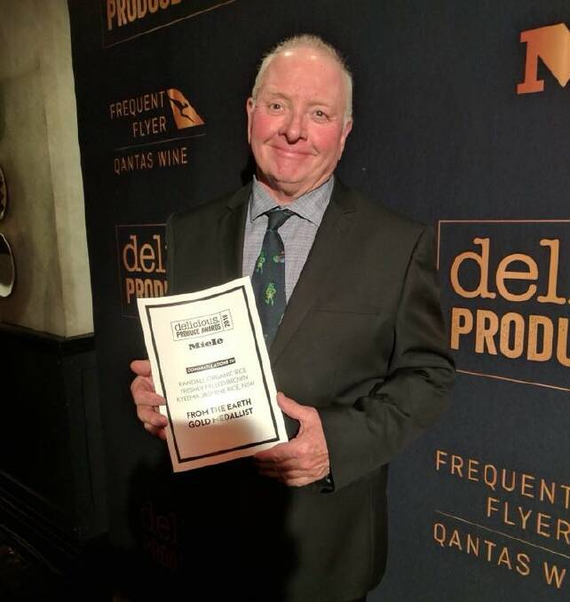 TOP EFFORT: Peter Randall's organic Jasmine rice product secured state gold at the 2018 Delicious Awards in Sydney on Tuesday night. Picture: Randall Organic Rice