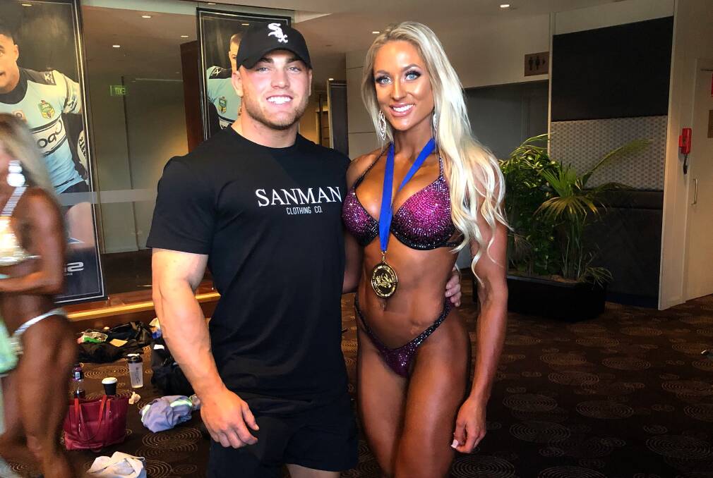 STRONG RELATIONSHIP: Wagga bodybuilding duo and couple Jesse Greenway and Gabrielle Lyons are creating a stir with a string of podium finishes on the professional circuit. Picture: Supplied