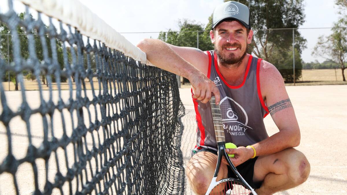 HITTING OUT: Toby Hill will play tennis at Uranquinty for 24 hours straight next month to raise funds and awareness for type one diabetes. Picture: Emma Hillier