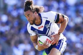 The well-travelled Fa'amanu Brown, here with the Bulldogs, hopes the Dragons can be his forever home (Mark Evans/AAP PHOTOS)