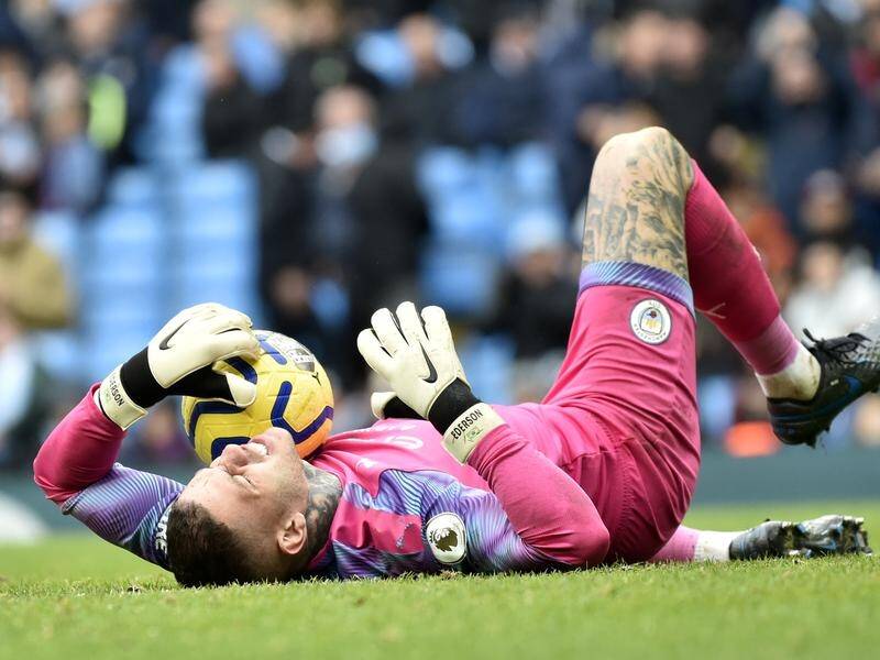 Manchester City's goalkeeper Ederson is out of Sunday's big clash against Liverpool.