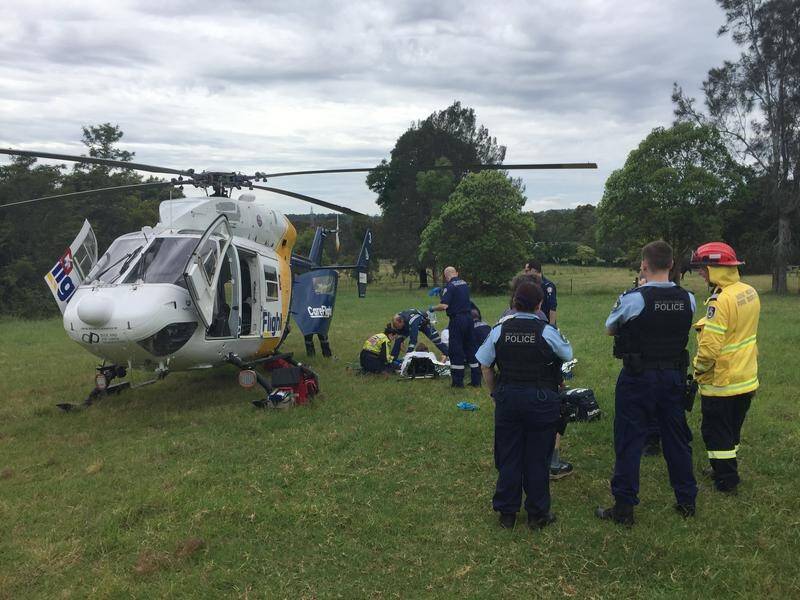 A NSW teenager has been taken to hospital after he was burnt setting fire to his HSC notes.